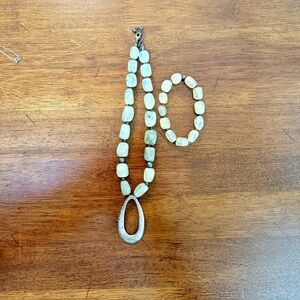 Silpada Green Rutilated Quartz W/ Sterling Silver Pendant FREE Bracelet